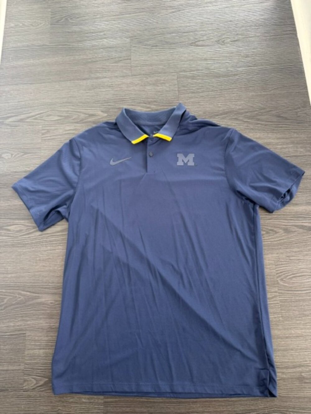 Nike Dri-Fit Michigan Wolverines Golf Polo Men's Size L Tonal M Logo